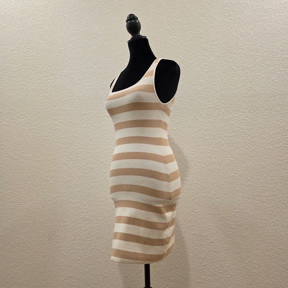 Babaton Women Mini Bodycon Tank Dress Size S Striped Square Neck Sleeveless - Picture 2 of 13